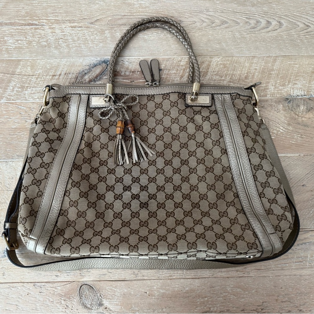 Gucci Beige and Brown Bag..Price reduced.